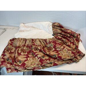 VTG‎ Ralph Lauren Home Jardiniere Sateen Red Queen Bed Skirt Dust Ruffle